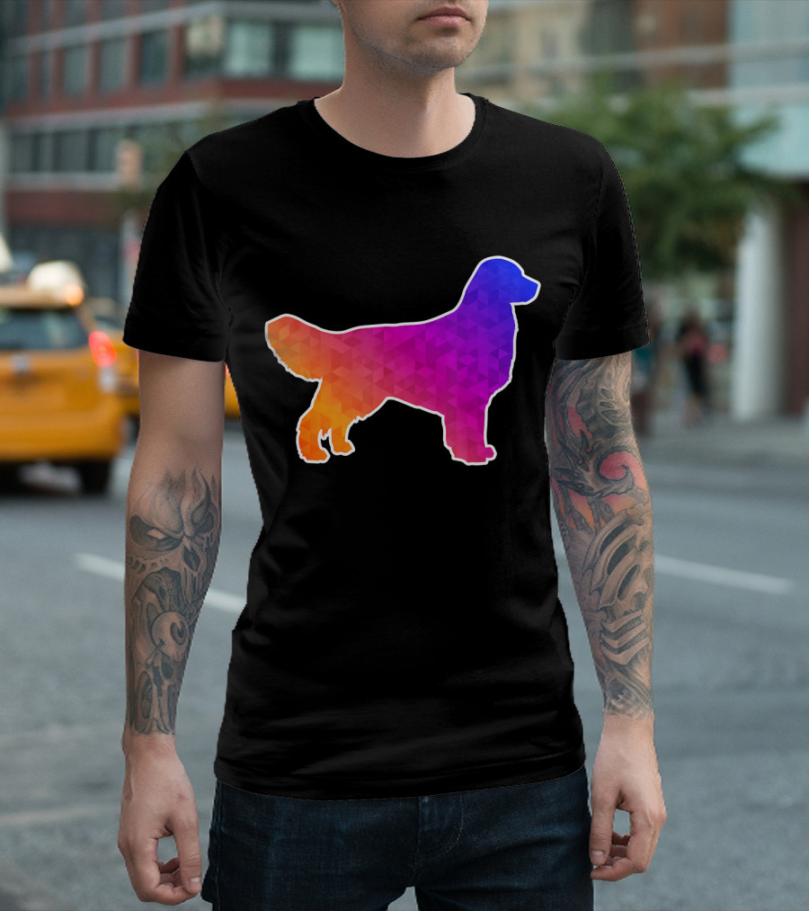 Golden Retriever Low Poly Geometric T-Shirt