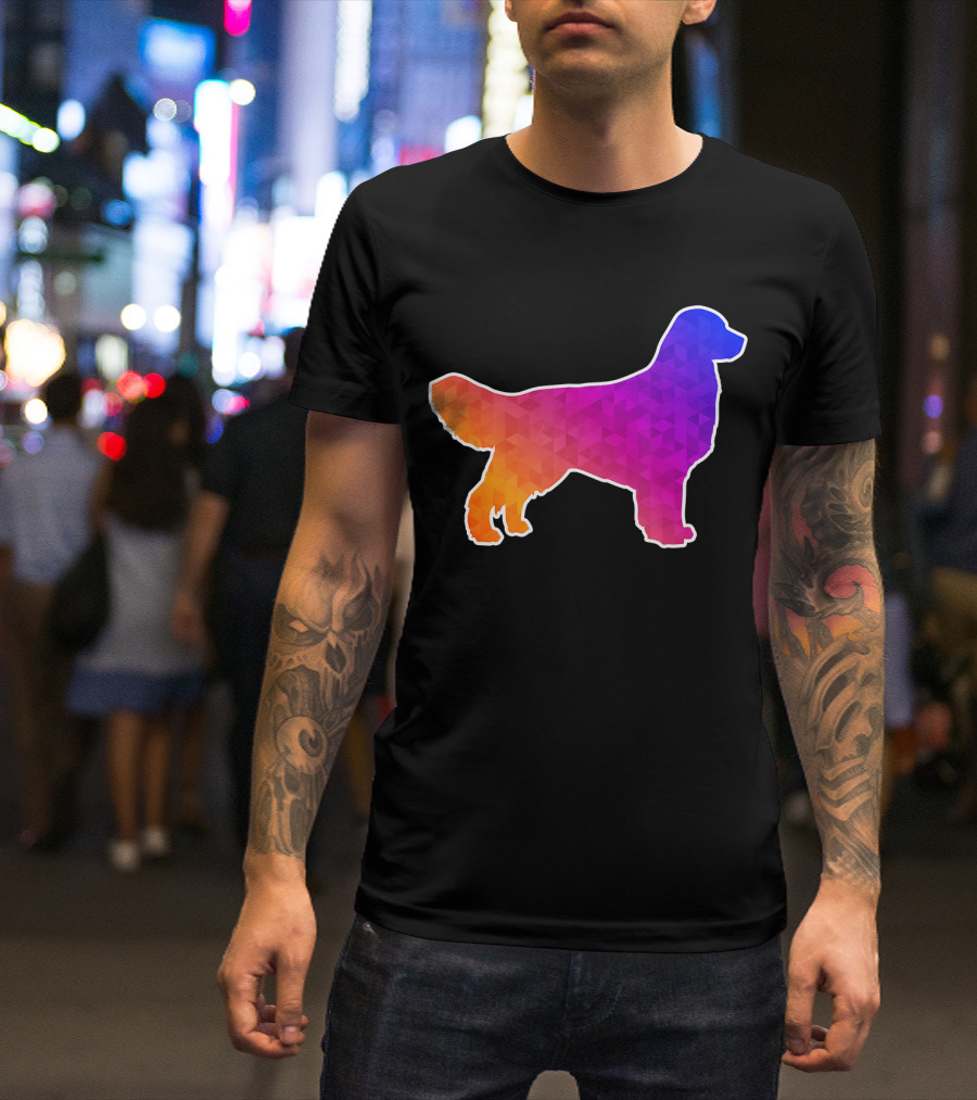 Golden Retriever Low Poly Geometric T-Shirt