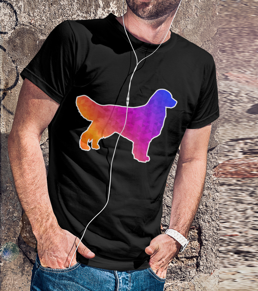 Golden Retriever Low Poly Geometric T-Shirt