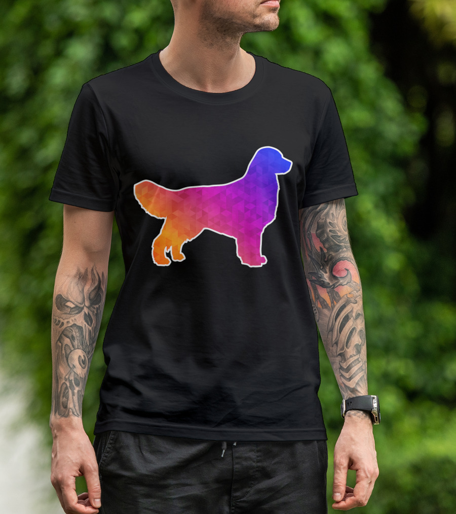 Golden Retriever Low Poly Geometric T-Shirt