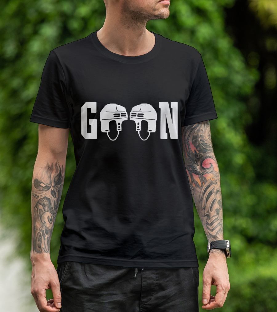 Goon Ice Hockey Helmet Fun Tough Beer Helmet T-Shirt