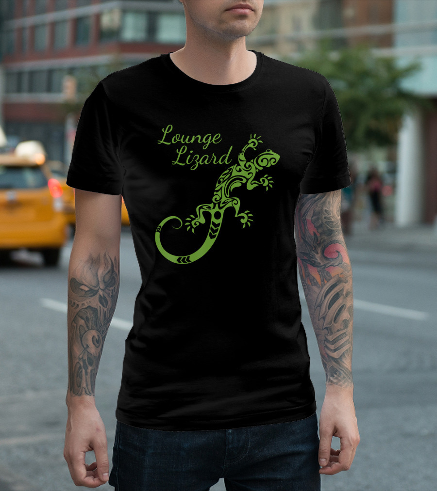 Lounge Lizard Green Gecko Iguana T-Shirt