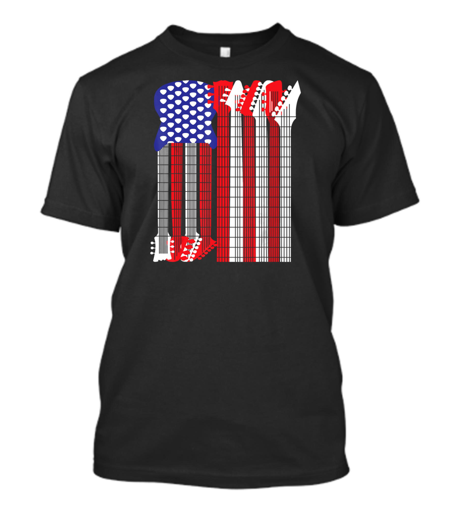 US Flag Guitar Rock Playable T-Shirt