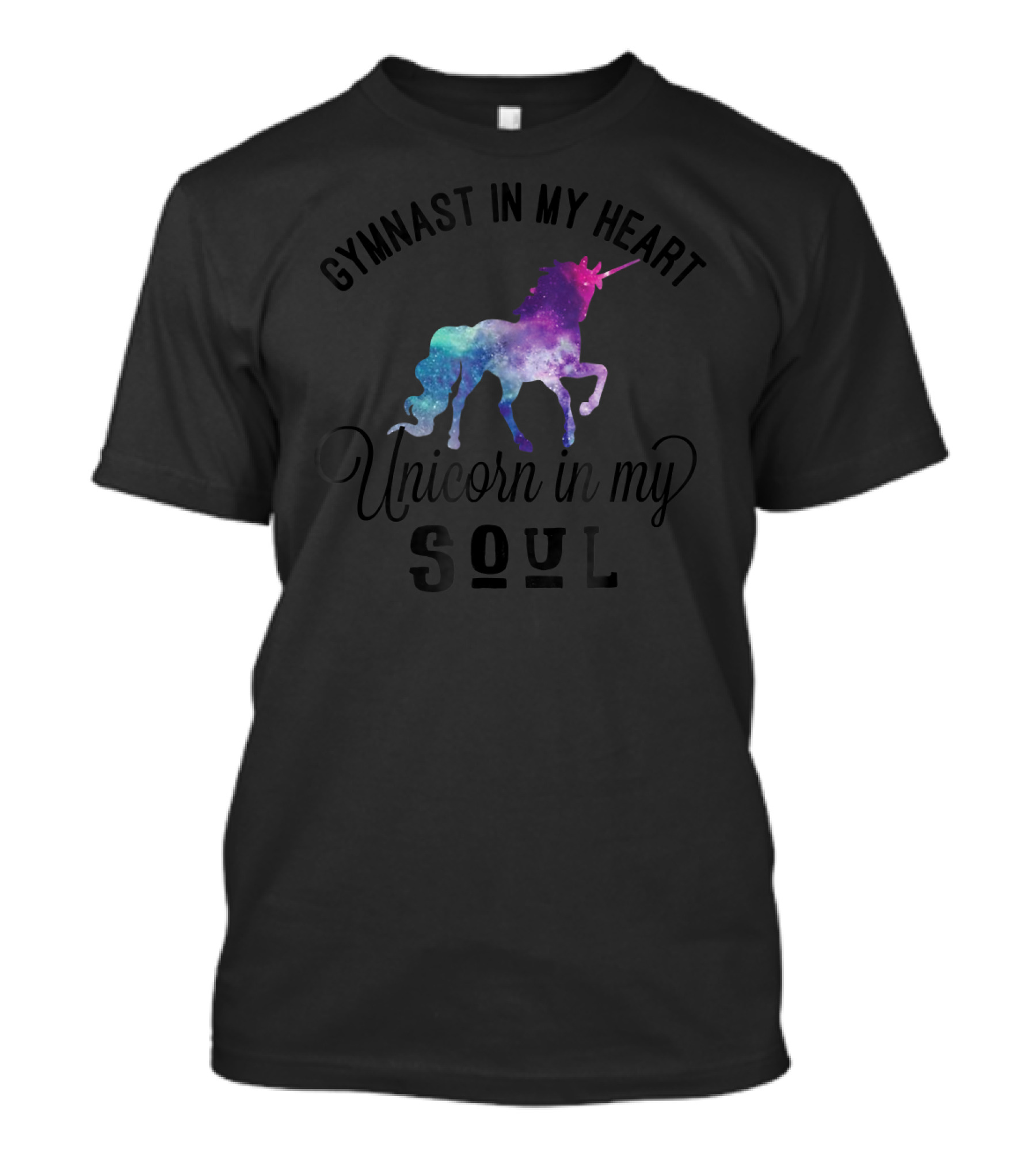 Gymnast In My Heart Unicorn In My Soul Galaxy Unicorn Image T-Shirt