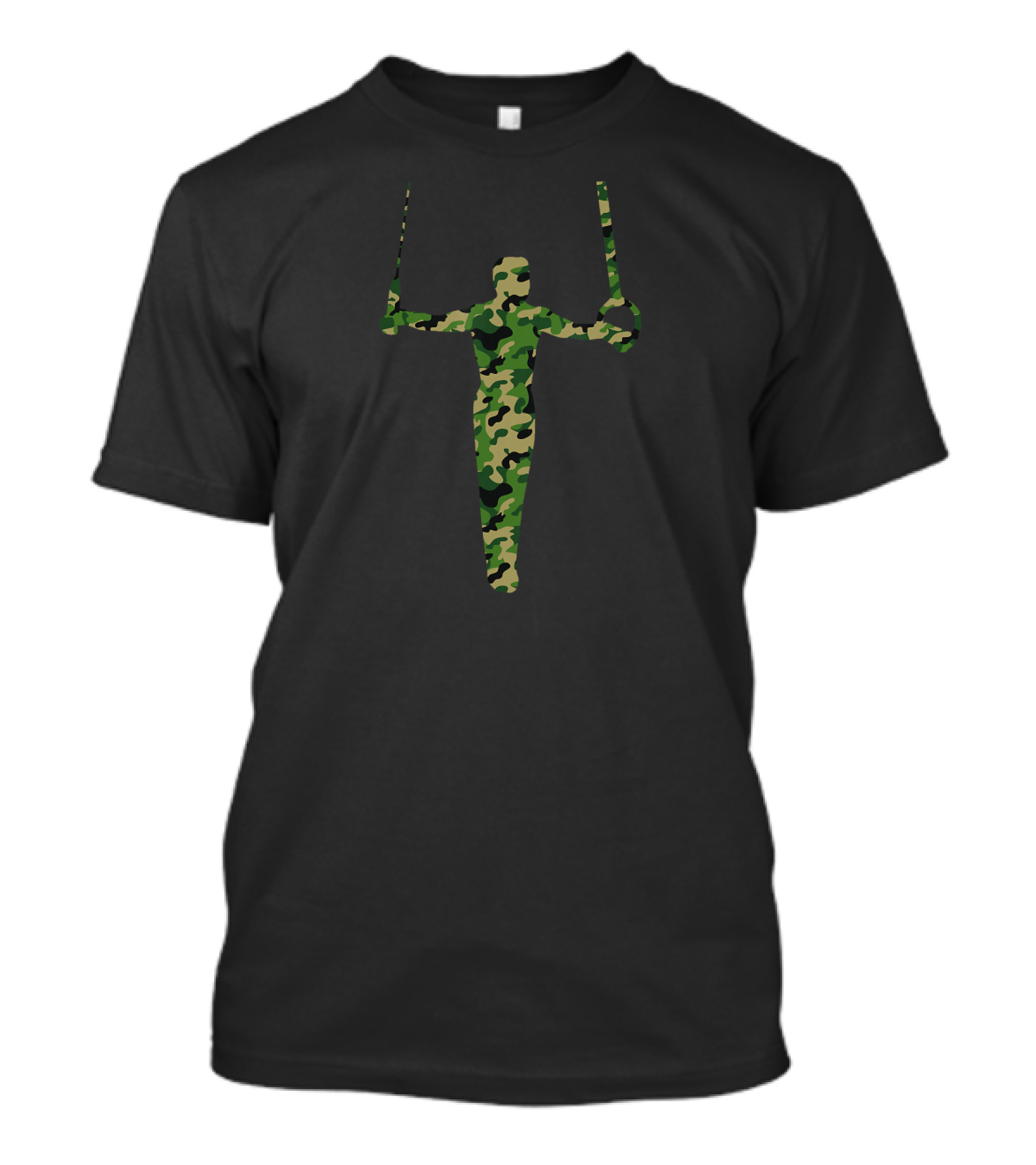 Gymnastics Mens Boys Still Rings Camouflage T-Shirt