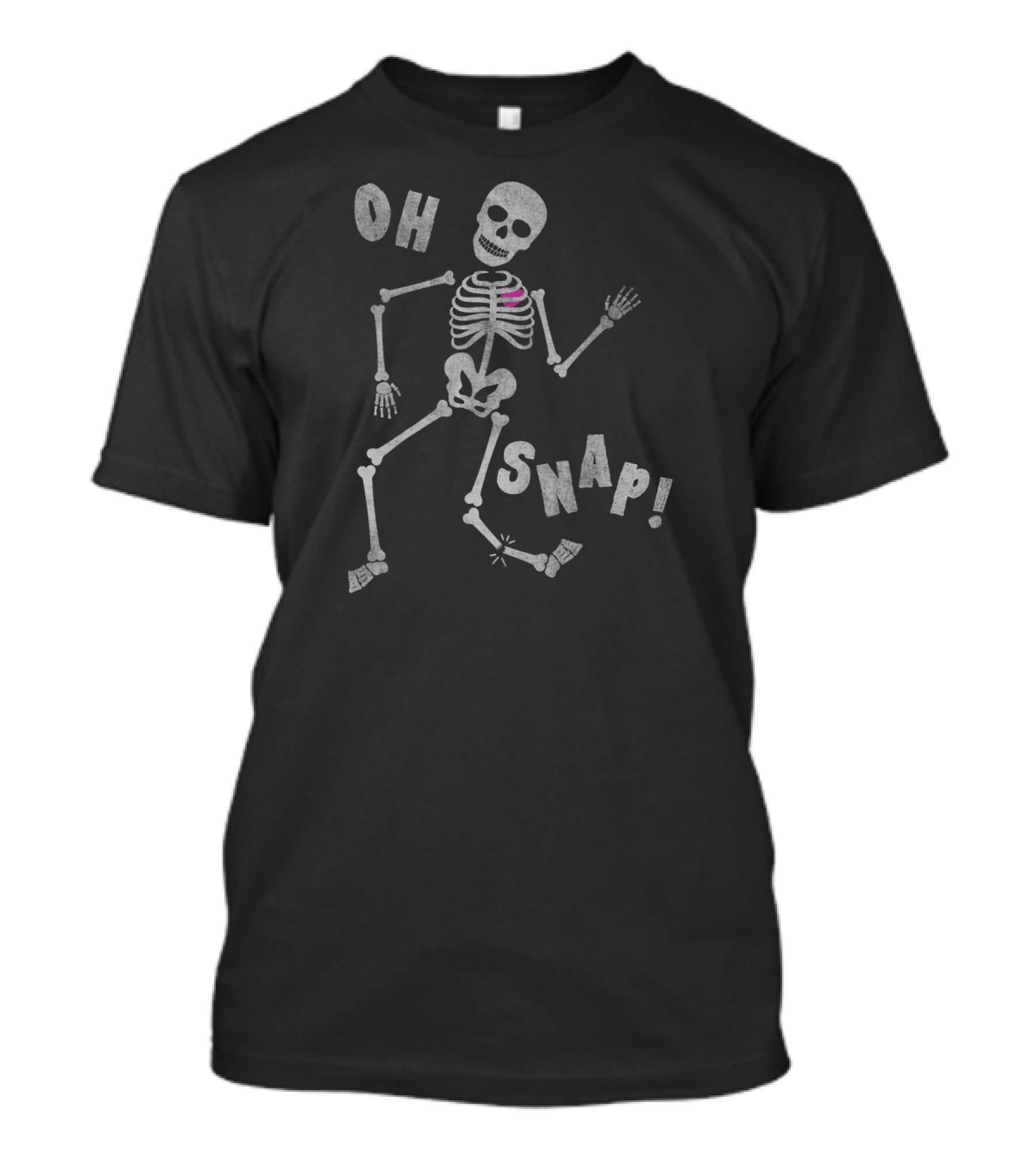 Oh Snap Skeleton Broken Leg Halloween Humorous Skull T-Shirt