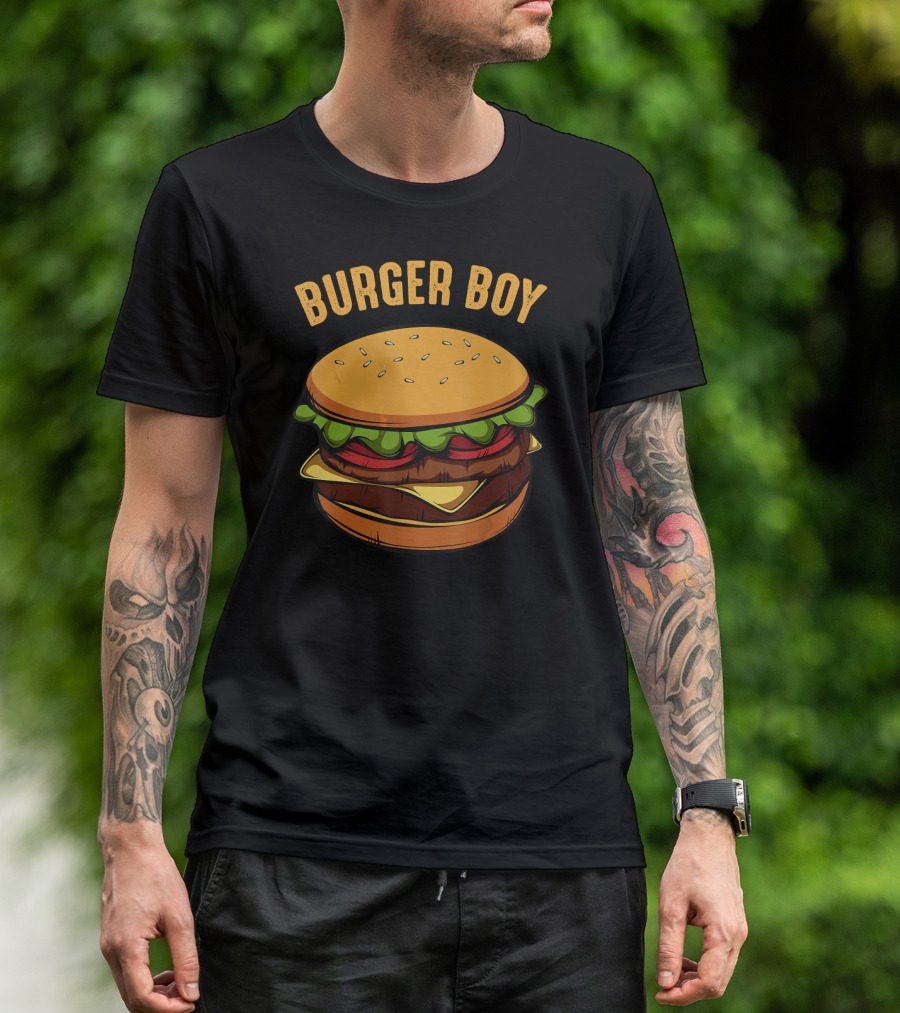 Burger Boy Hamburger Cheeseburger Funny Fas T-Shirt