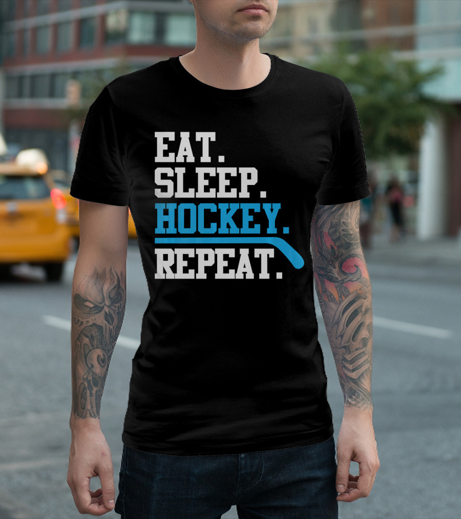 Eat Sleep Hockey Stick Repeat T-Shirt