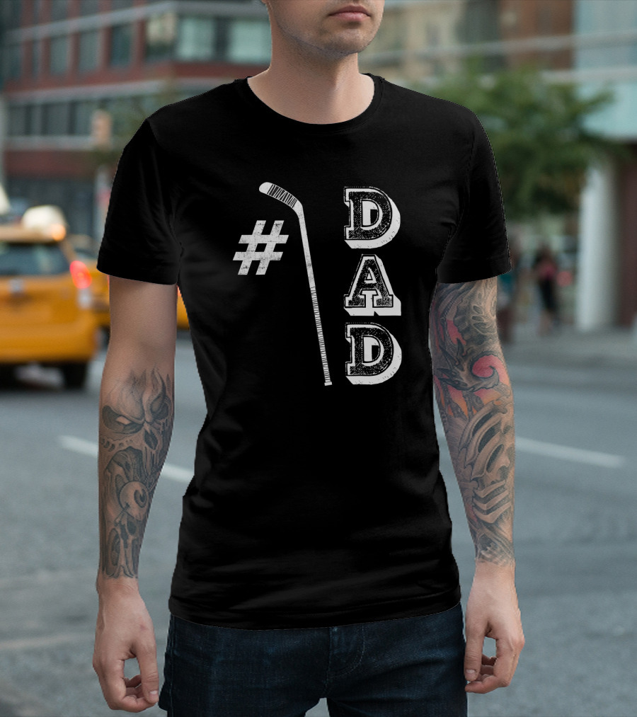 1 Dad Hockey Papa Number One Ice Hockey T-Shirt