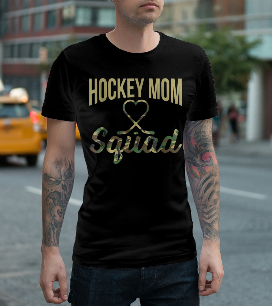 Hockey Mom Camouflage Heart Squad T-Shirt