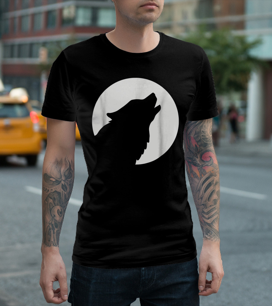 Husky Moon Howling T-Shirt