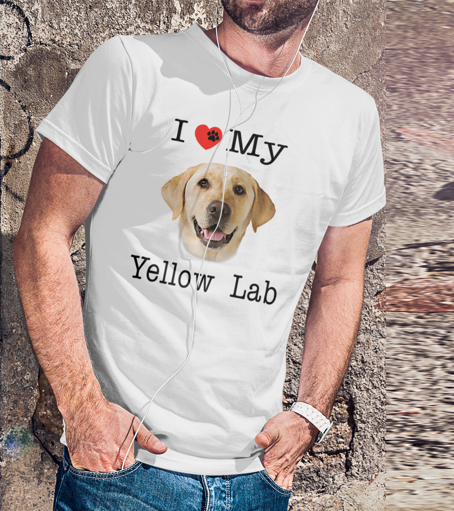 I Heart My Yellow Lab Labrador Face T-Shirt