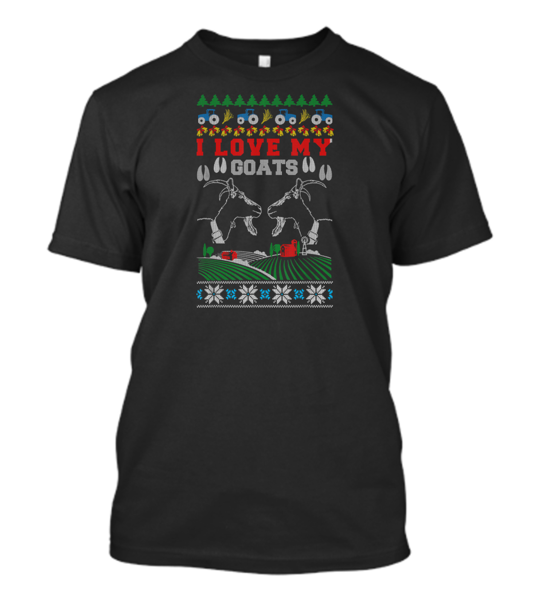 I Love My Goats Tractor Farm Agriculture Snowflakes T-Shirt