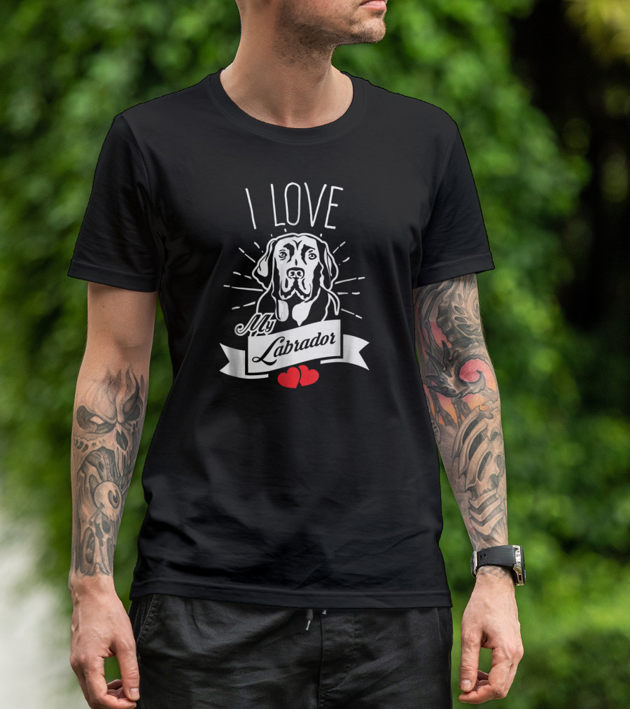 I Love My Labrador Retriever With Hearts T-Shirt