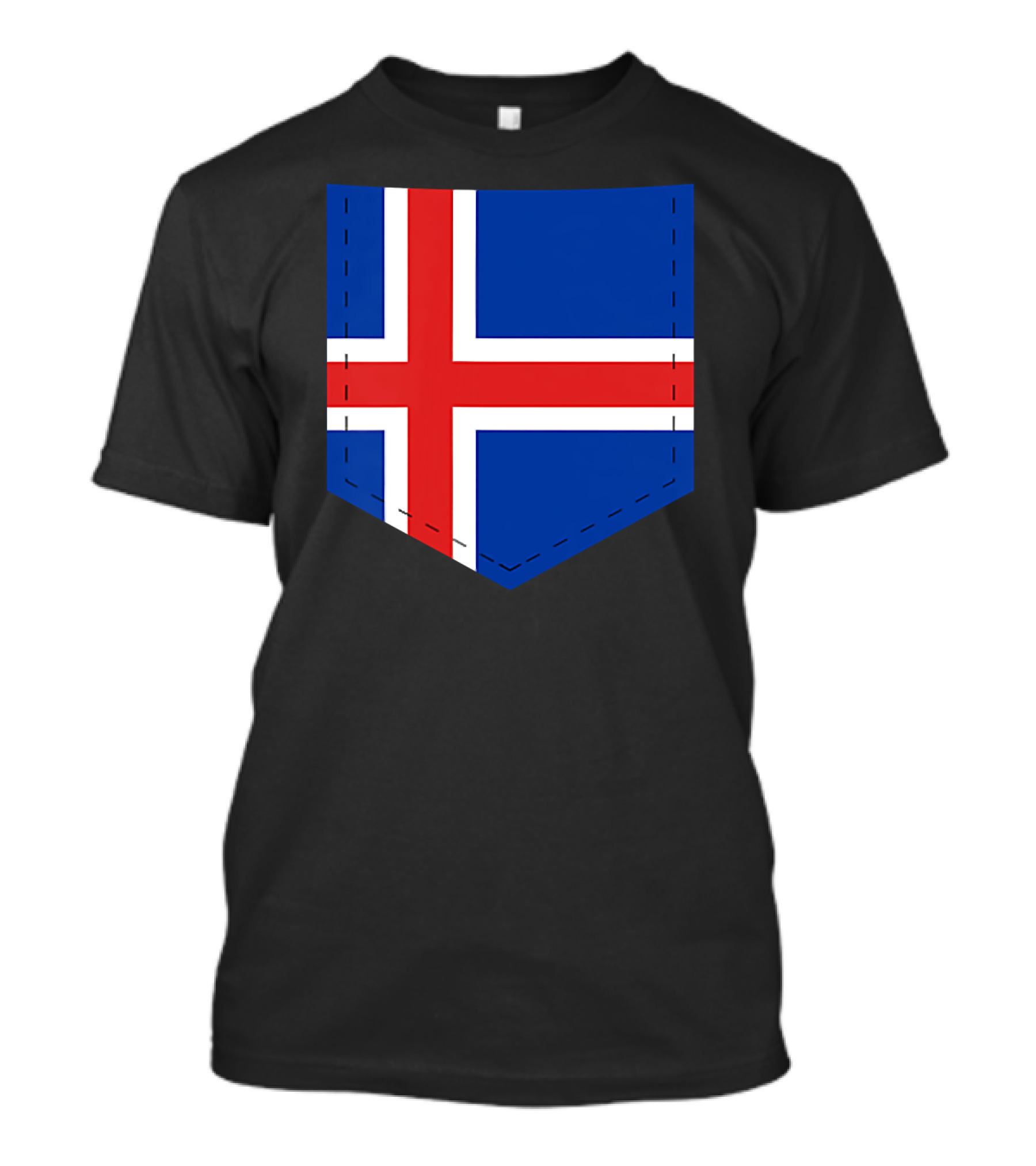 Iceland Flag Pocket Style With Iceland T-Shirt