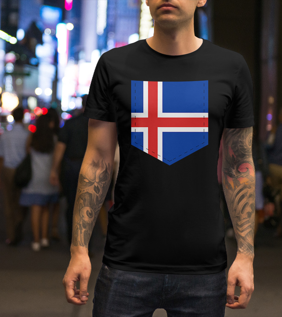 Iceland Flag Pocket Style With Iceland T-Shirt
