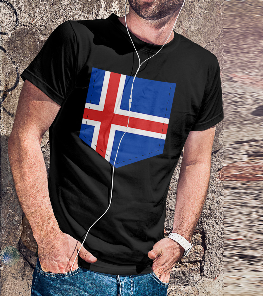 Iceland Flag Pocket Style With Iceland T-Shirt