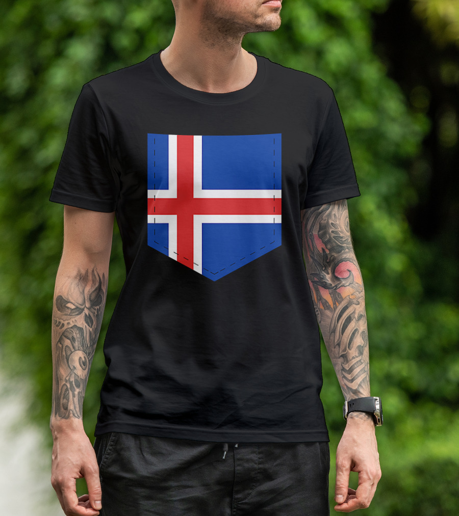 Iceland Flag Pocket Style With Iceland T-Shirt