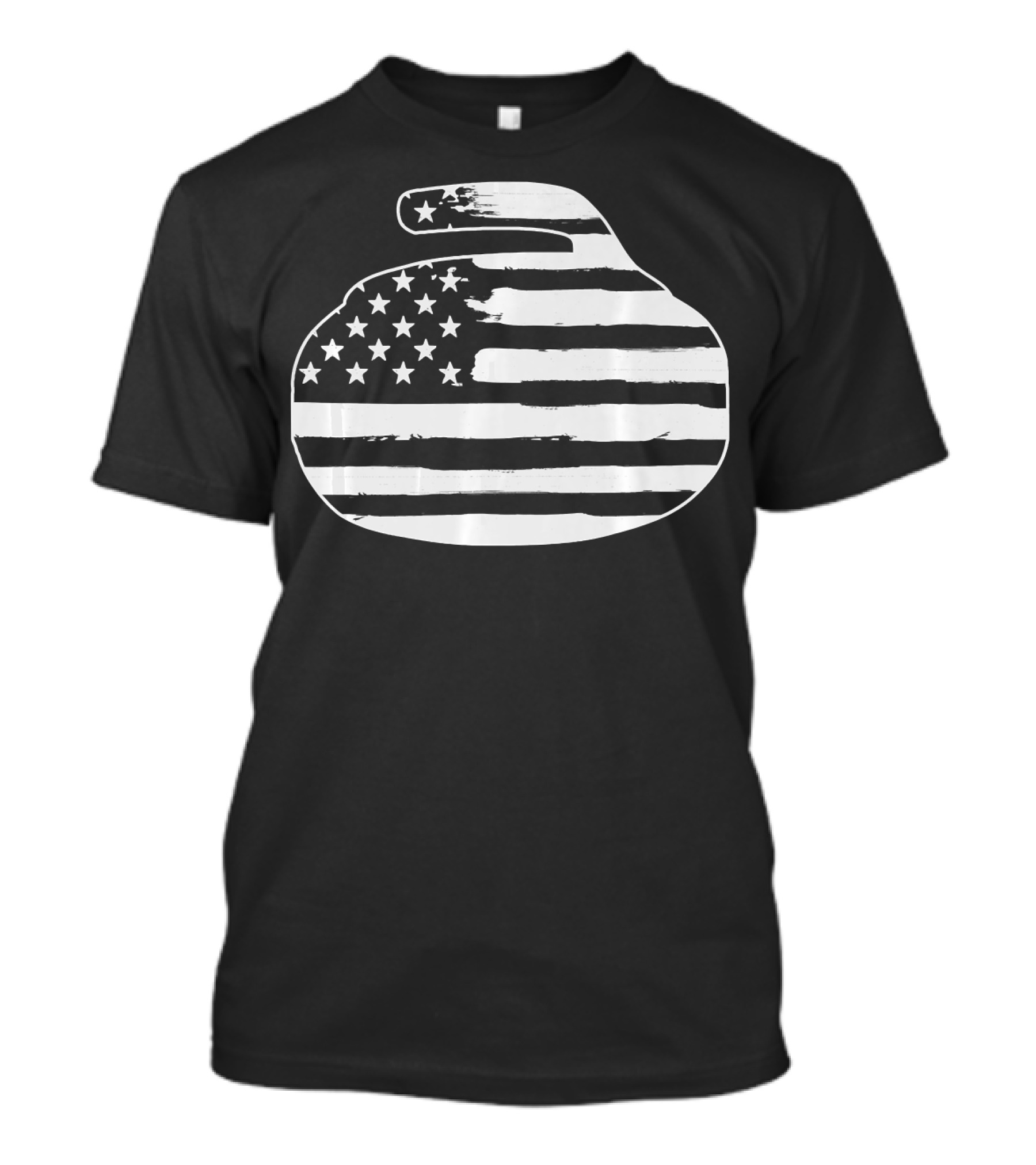 USA 4th Of July American Flag Curling Stone America Meri T-Shirt