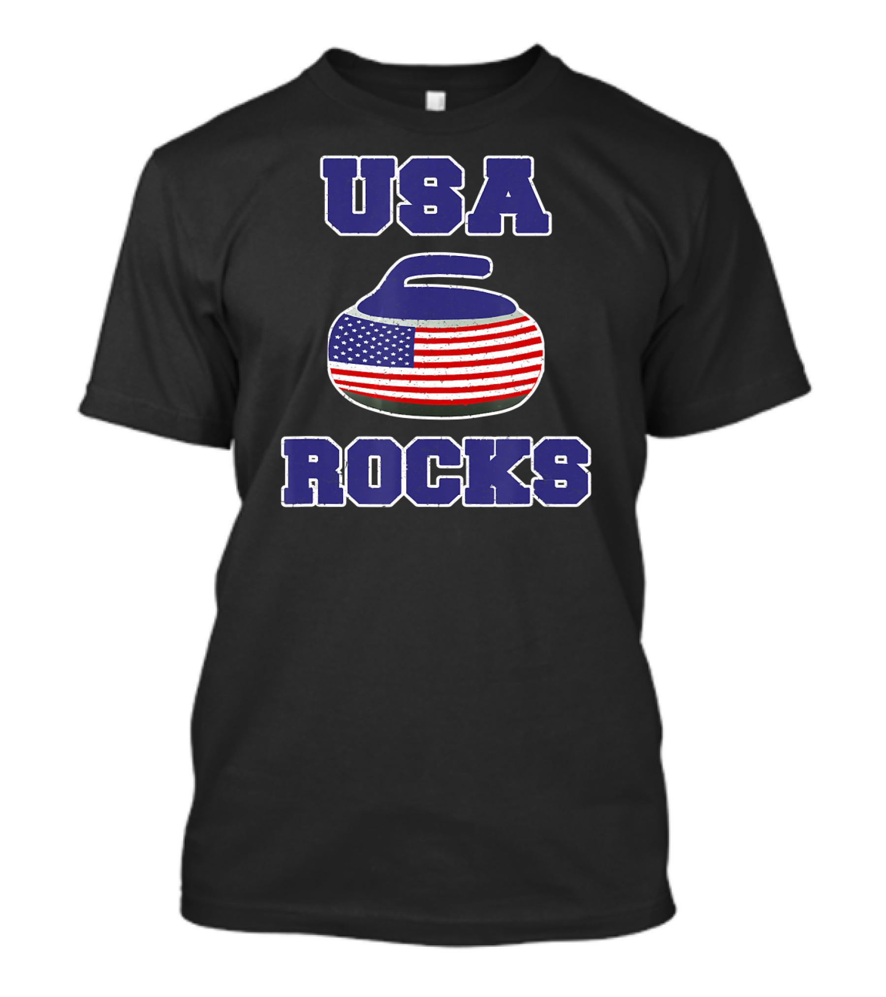 USA Rocks American Curler Winter Flag T-Shirt