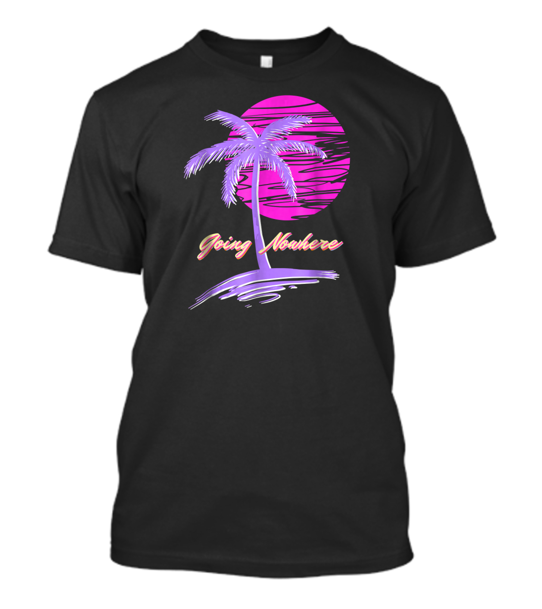Vaporwave Beach Going Nowhere Pastel Sunset Palm Tree T-Shirt