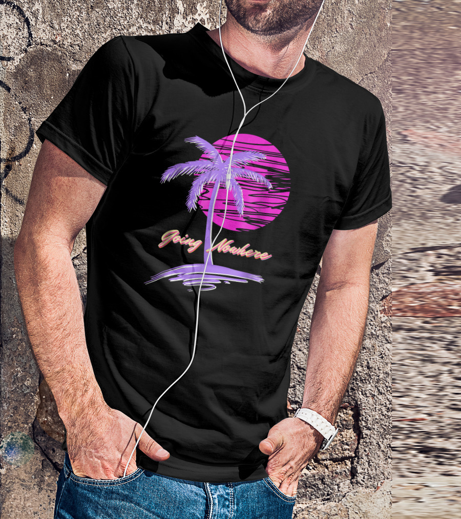 Vaporwave Beach Going Nowhere Pastel Sunset Palm Tree T-Shirt