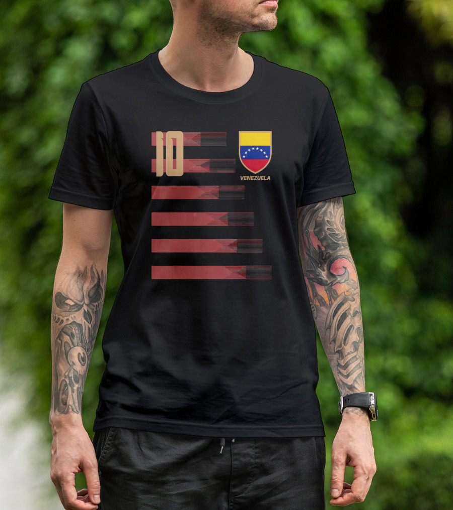 Venezuela Venezuelan Football Soccer Jersey Number 10 Flag Emblem T-Shirt