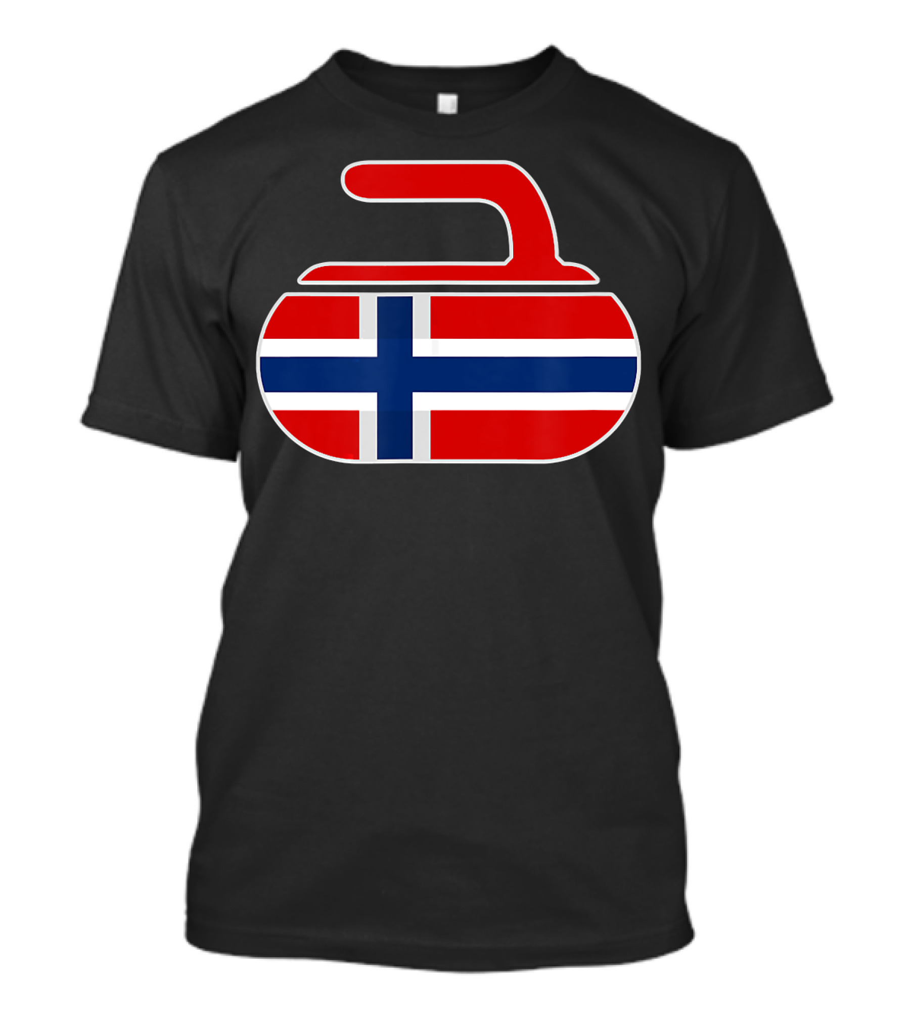 Vintage Norwegian Curling Stone Norway Flag T-Shirt