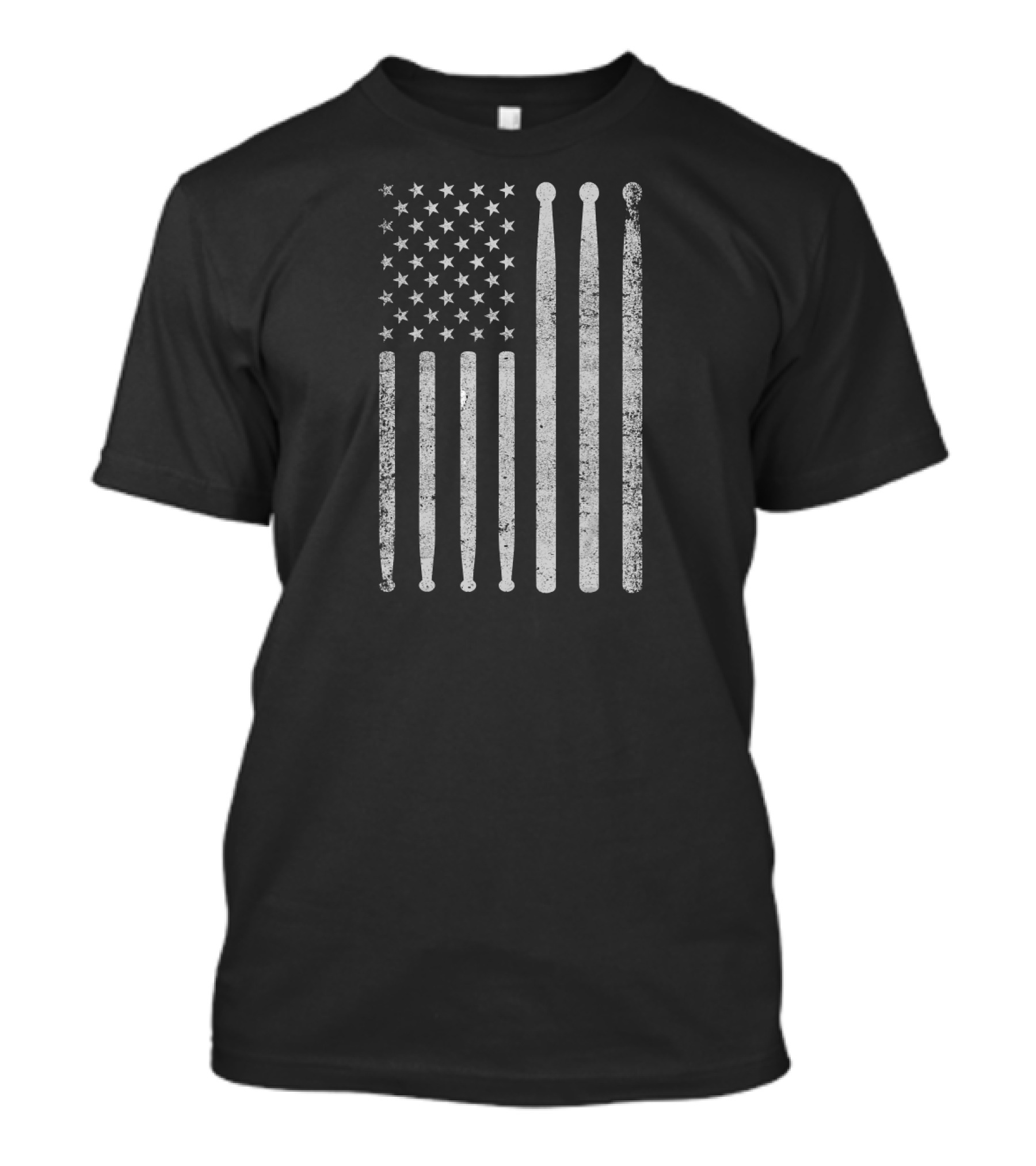 Vintage Drumsticks American Flag Drummer USA T-Shirt