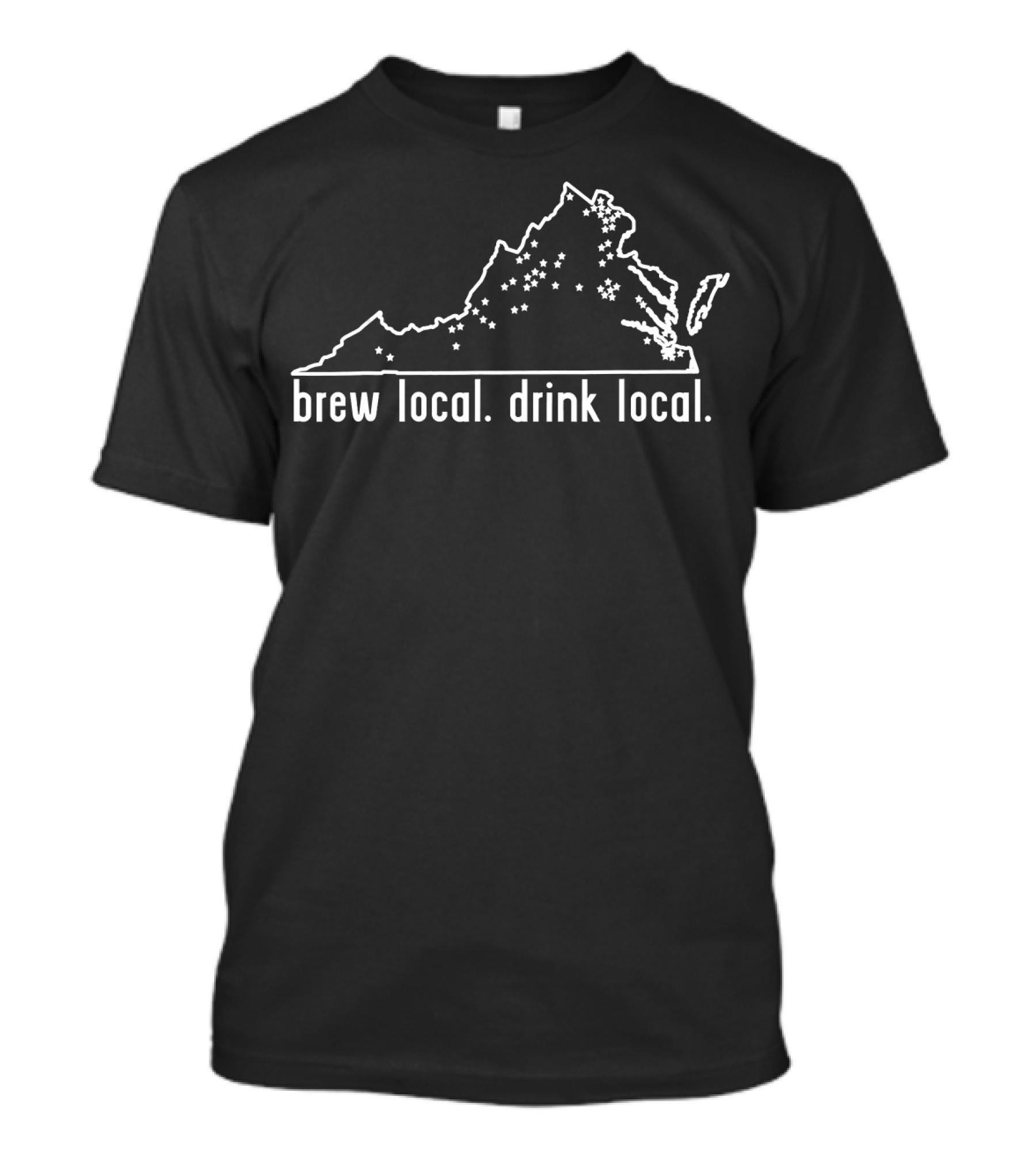 Virginia Brewery Map Brew Local Drink Local Craft Beer Grap T-Shirt