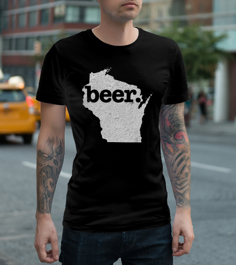 Wisconsin State Beer Silhouette Home Love T-Shirt