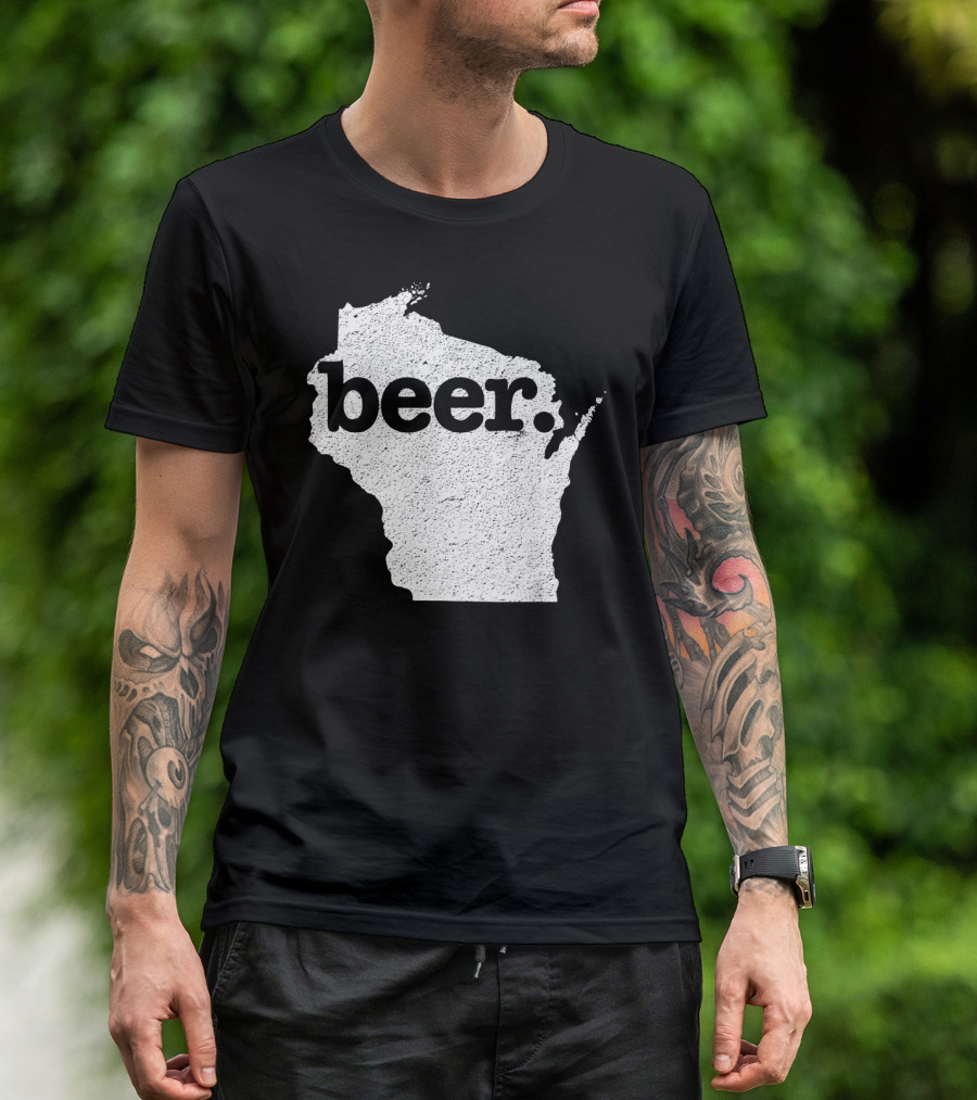 Wisconsin State Beer Silhouette Home Love T-Shirt