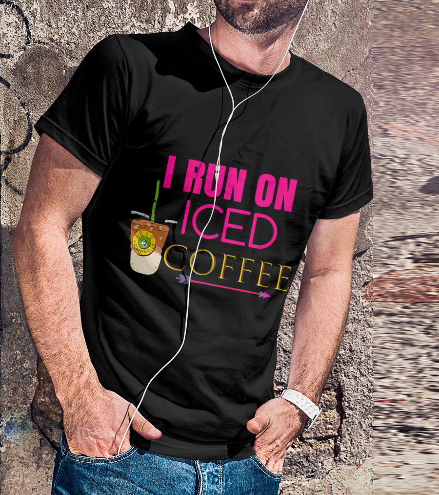 I Run On Iced Coffee Cup Arrow T-Shirt