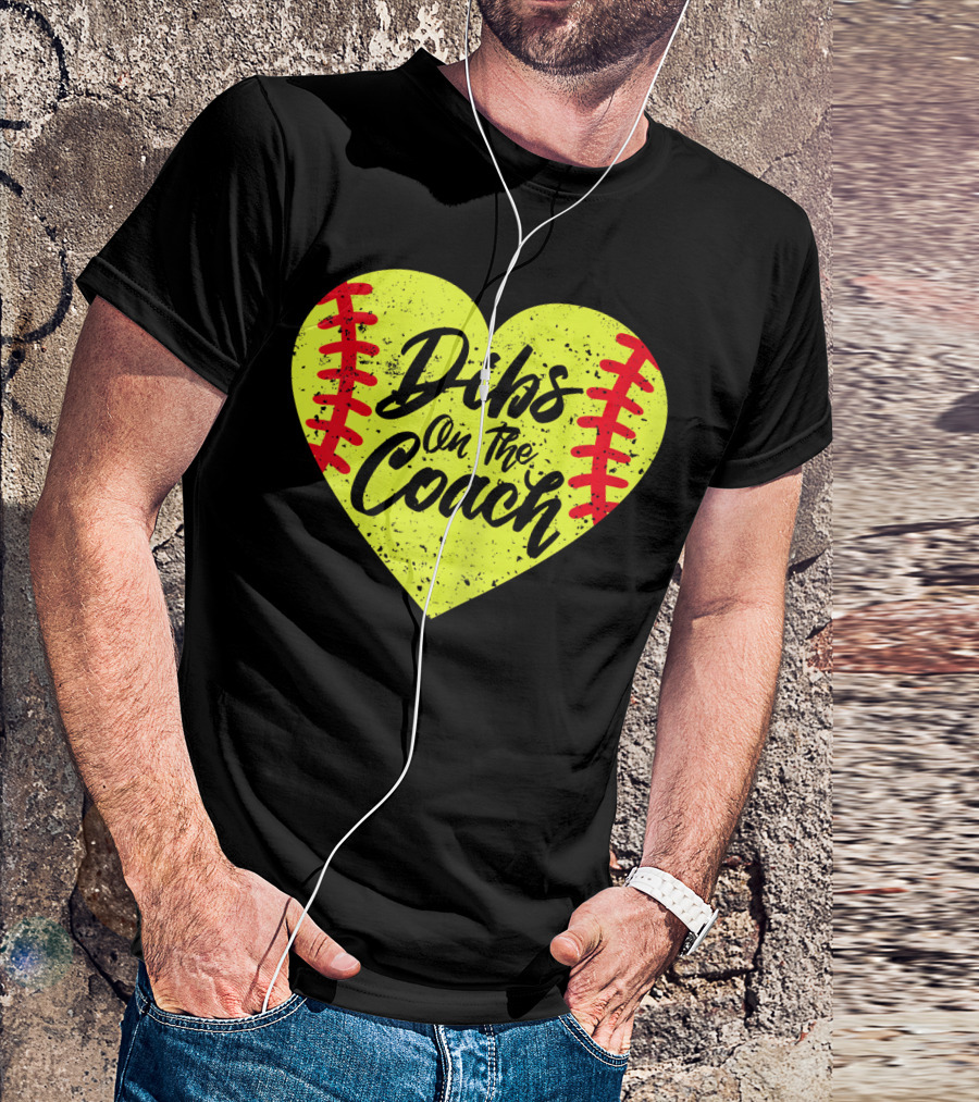 Dibs On The Coach Funny Softball Heart T-Shirt