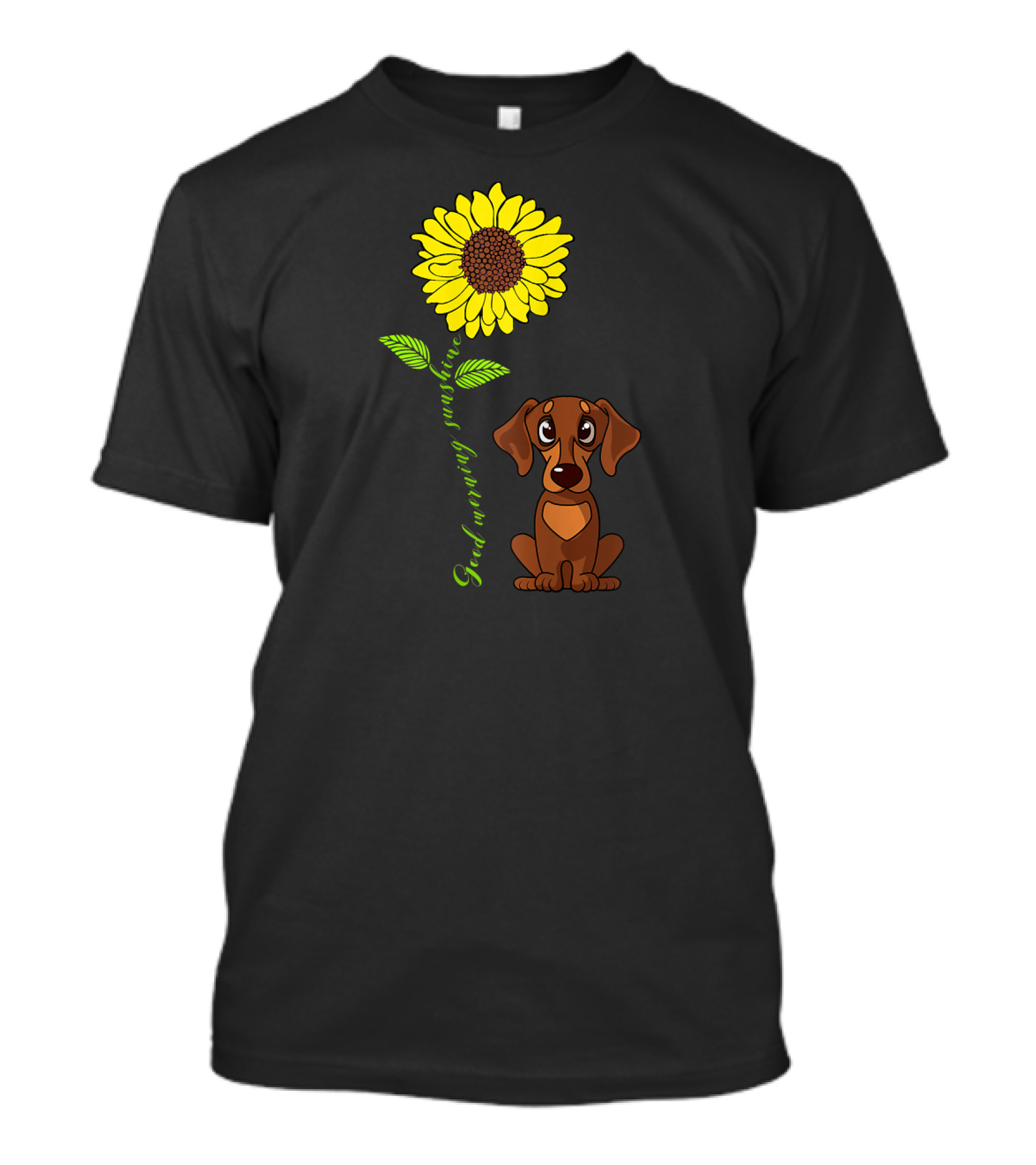 Good Morning Sunshine Dachshund Sunflower T-Shirt
