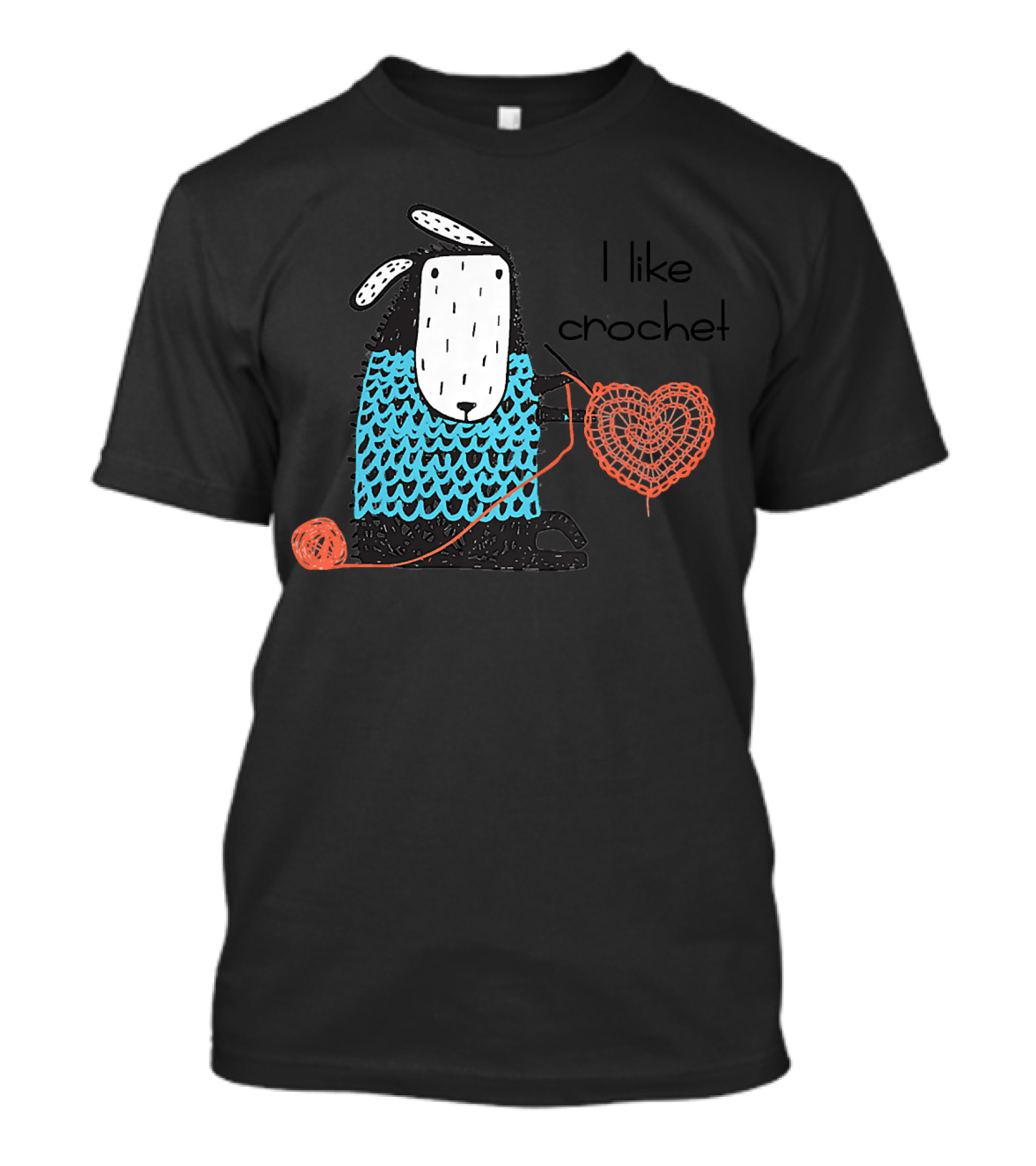 I Like Crochet Love Crocheting Yarn Heart Sheep T-Shirt