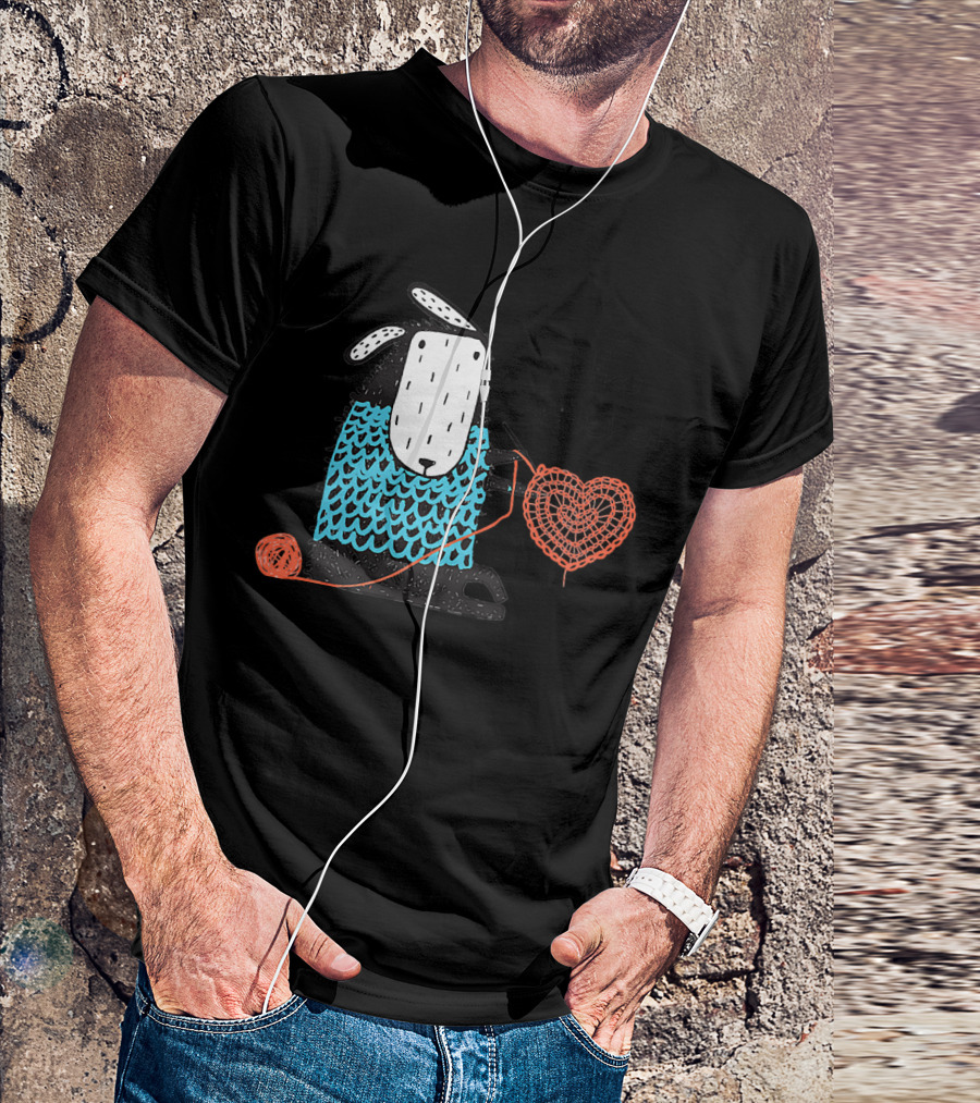 I Like Crochet Love Crocheting Yarn Heart Sheep T-Shirt