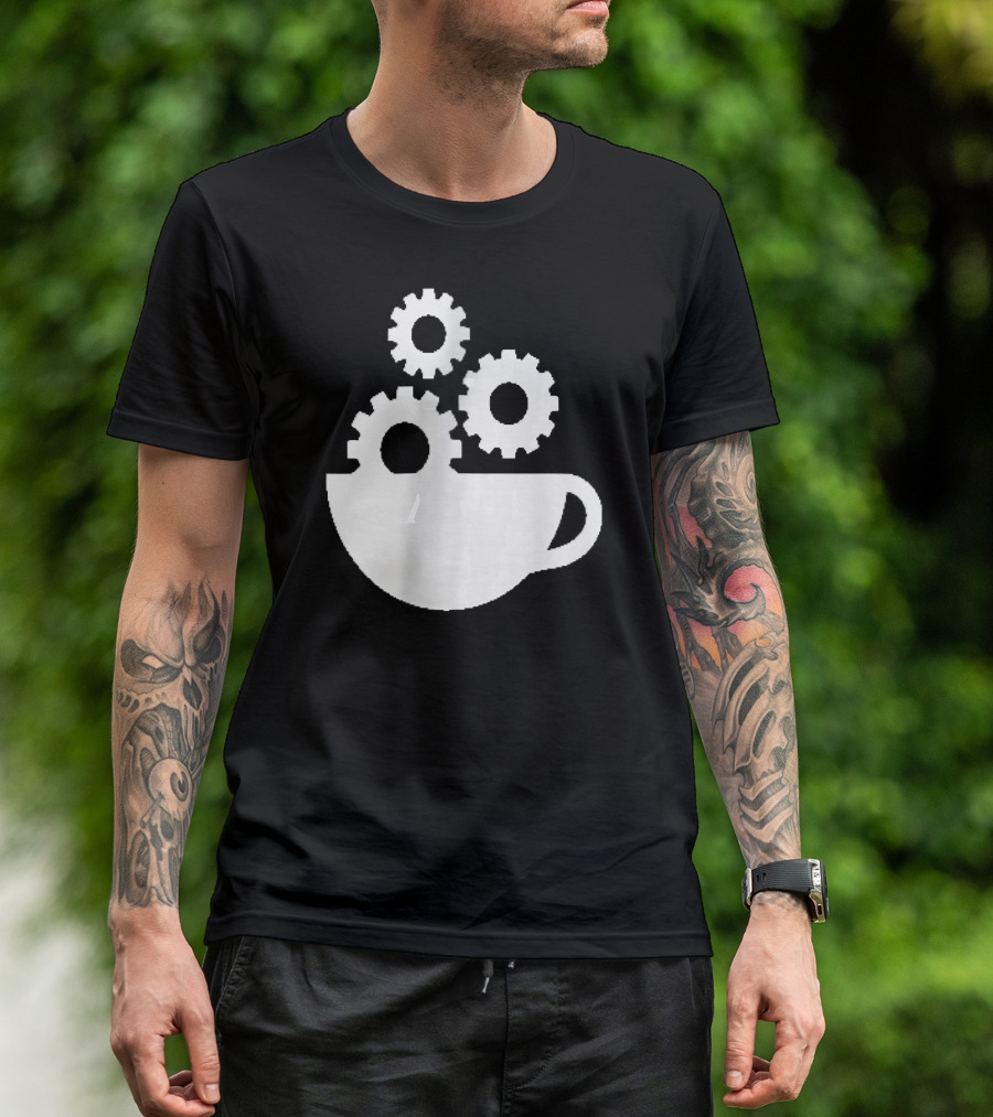 Work Coffee Speakeasy Cup With Gears T-Shirt