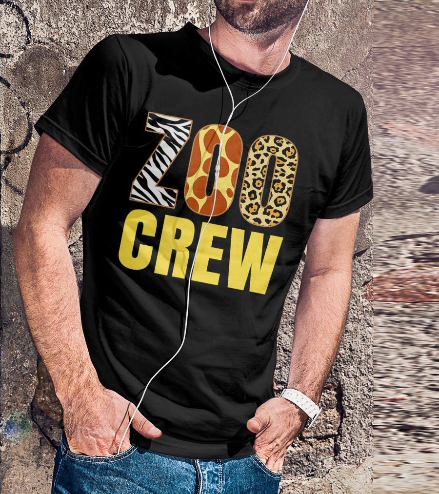 Zoo Crew Animal Print Zebra Giraffe Leopard Adults Zoo T-Shirt