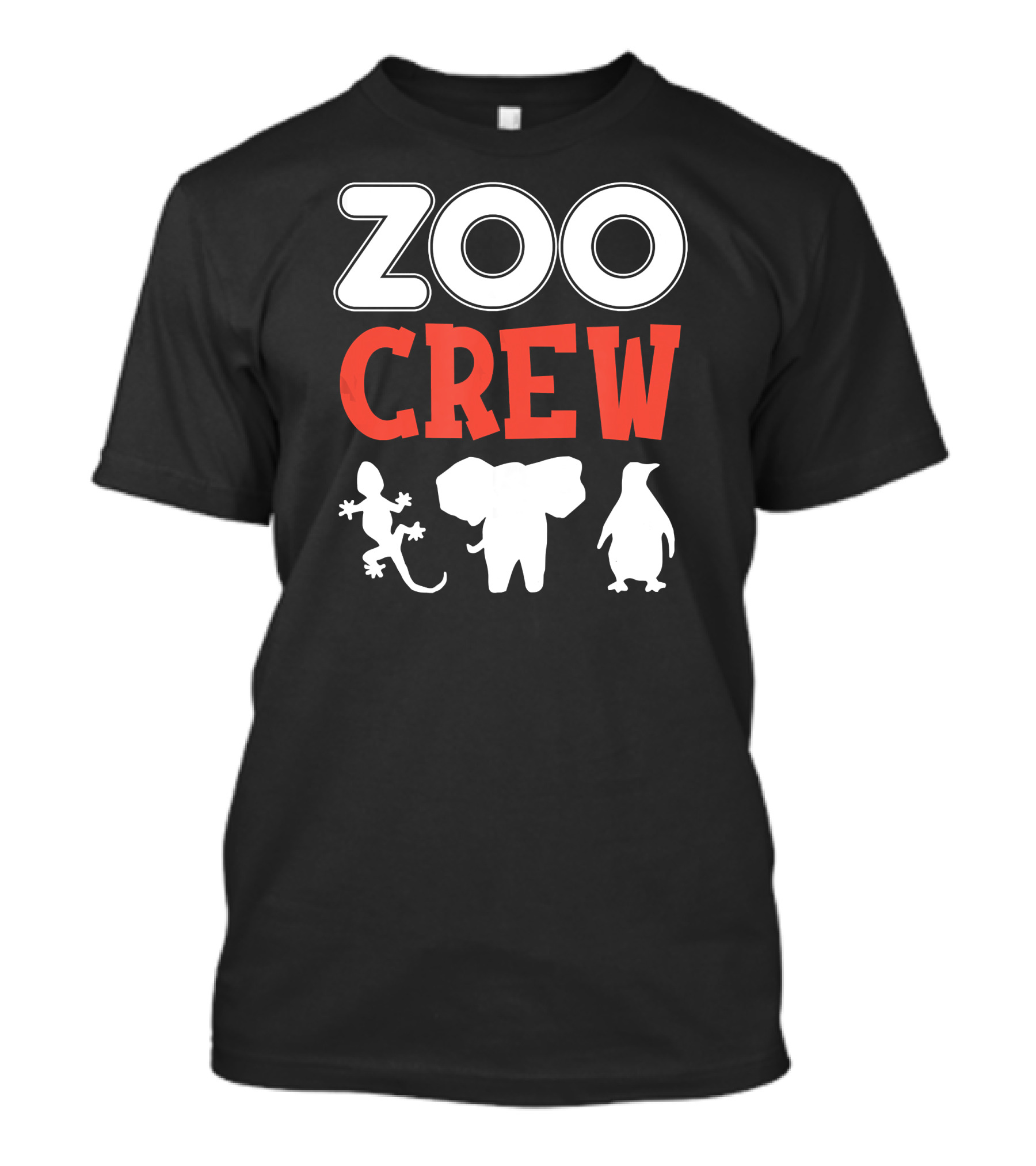 Zoo Crew Gecko Elephant Penguin Icons T-Shirt