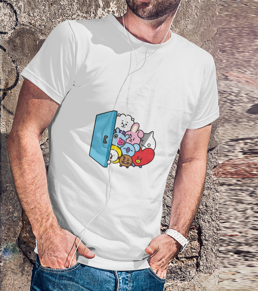 BT21 Characters Behind Door Icons T-Shirt