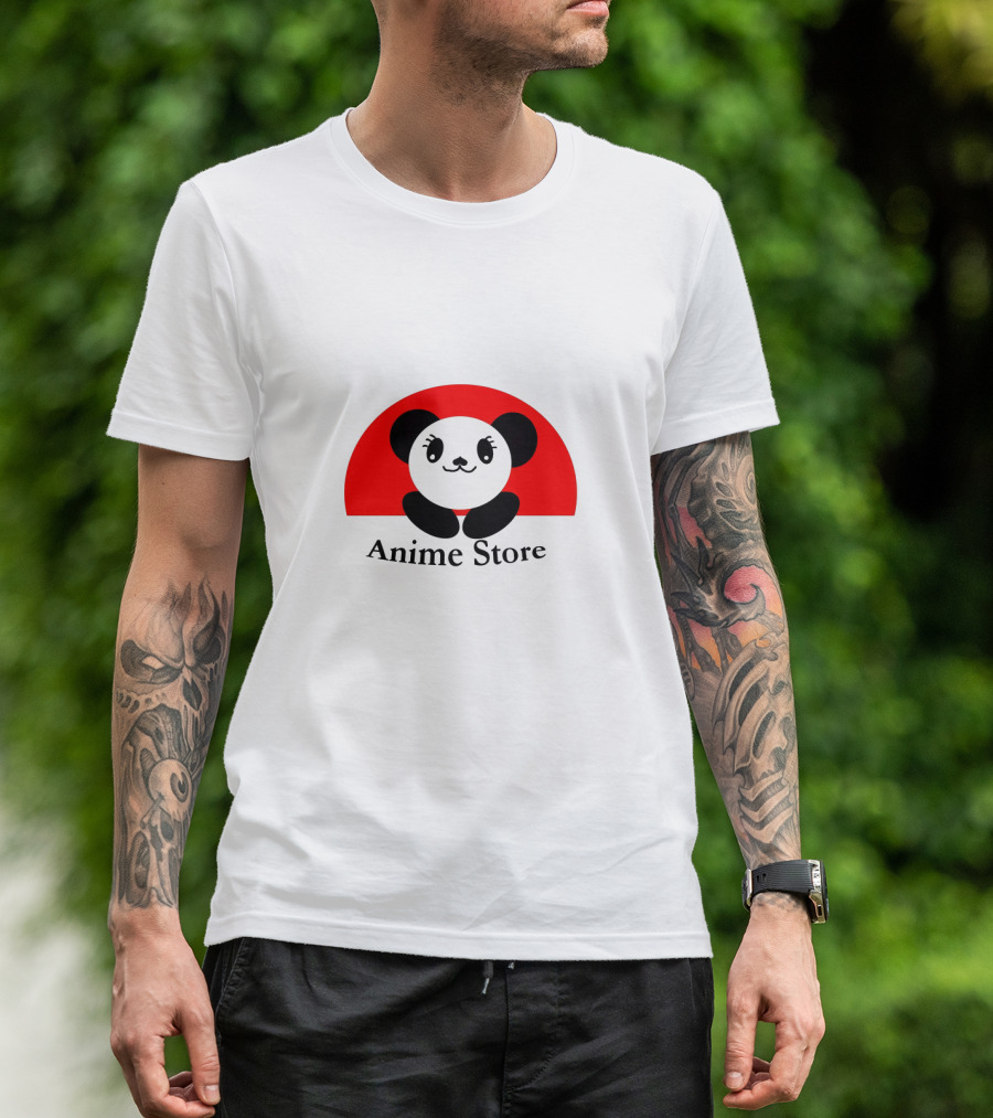 Anime Store Panda Logo Japan Sun Circle T-Shirt