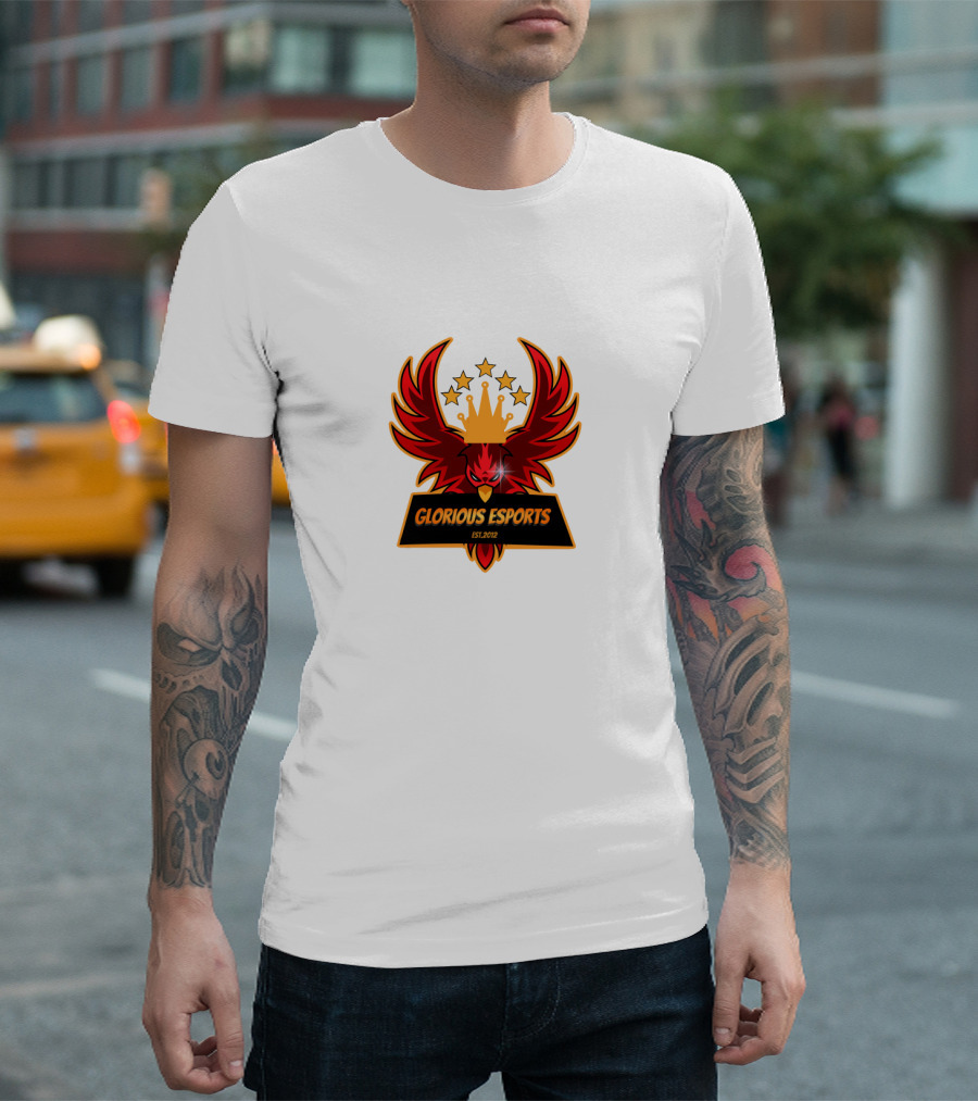 Glorious Esports Est.2012 Crowned Red Phoenix with Stars T-Shirt