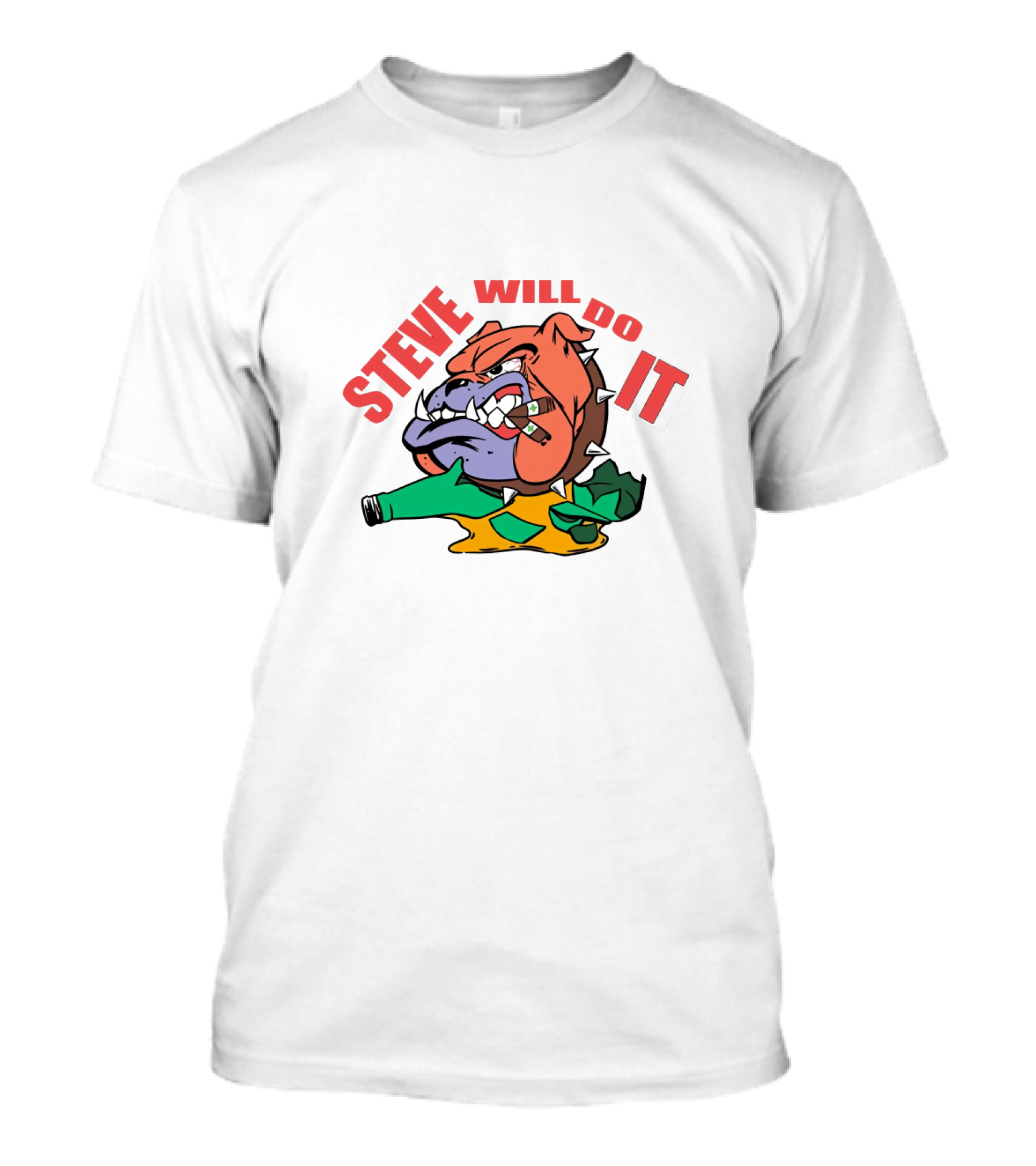 STEVE WILL DO IT Angry Alligator With Broken Bottle T-Shirt