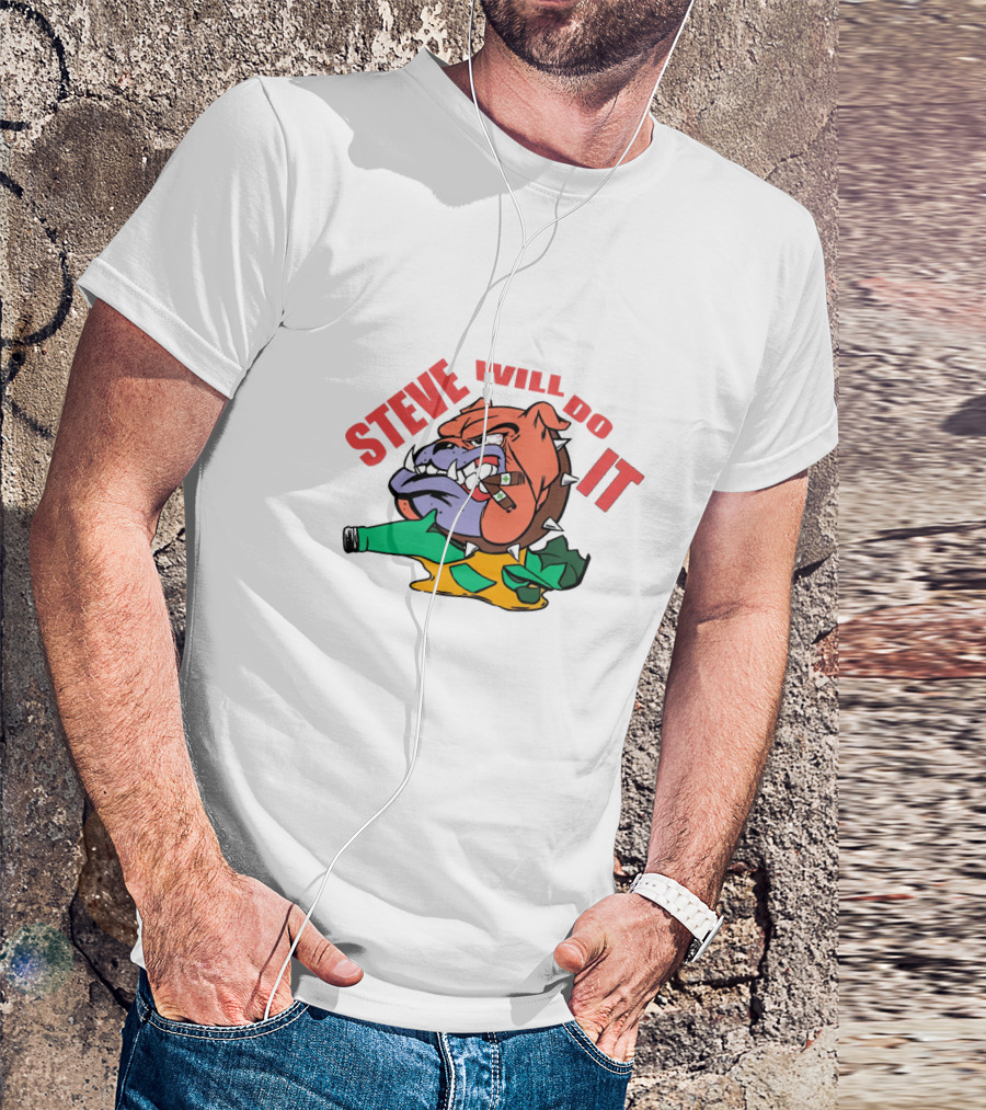 STEVE WILL DO IT Angry Alligator With Broken Bottle T-Shirt