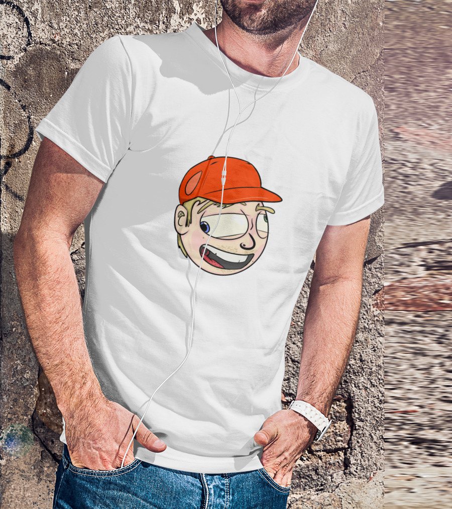 Gus Johnson Cartoon Style Red Cap Face T-Shirt
