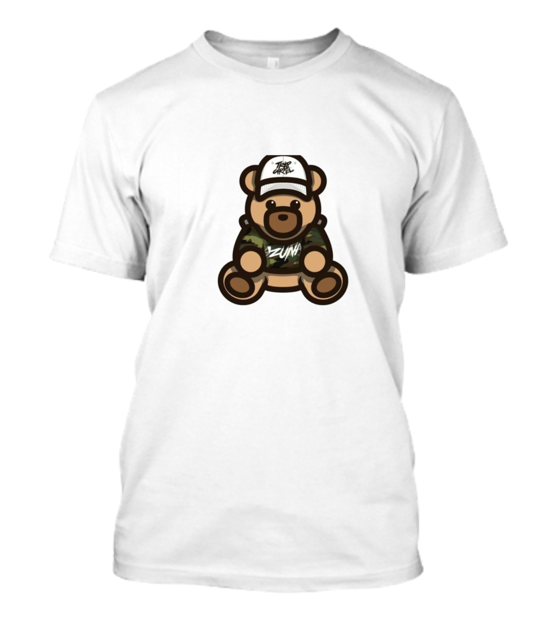 Ozuna Teddy Bear Wearing Camo Outfit And Trippy Gang Cap T-Shirt