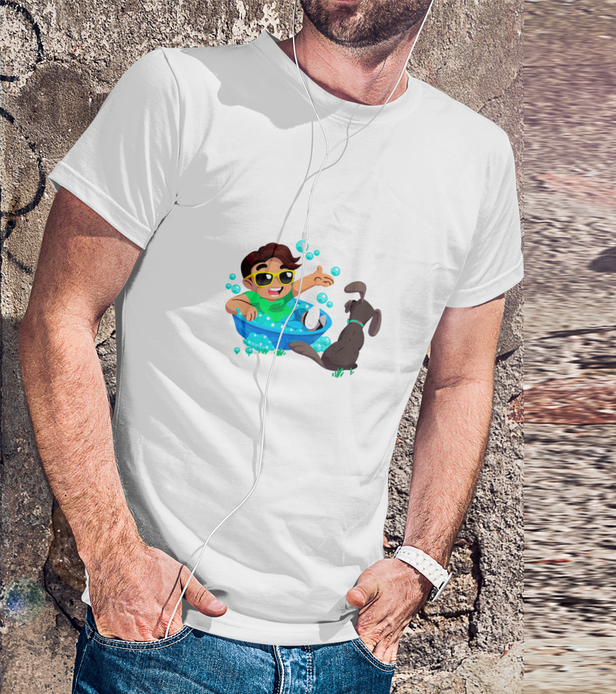 Guava Juice Fun Pool Adventure With Dog And Bubbles T-Shirt