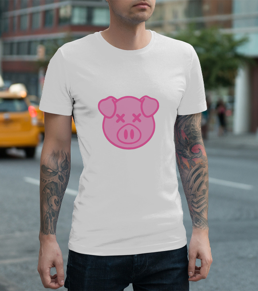 Shane Dawson Pink Pig Icon with Crossed Eyes T-Shirt
