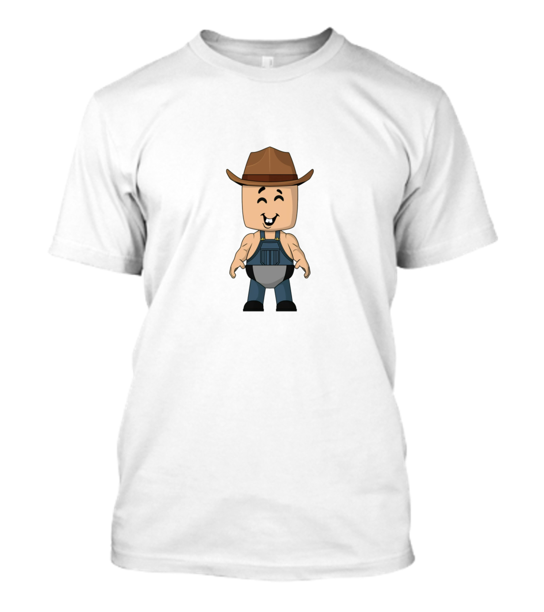 Cleetus McFarland Cartoon Character In Cowboy Hat And Overalls T-Shirt